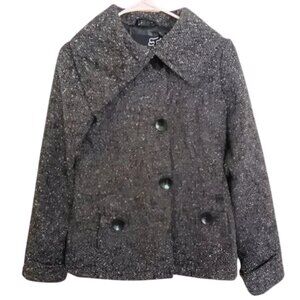 FOX RACING Tweed Textured Pea Coat Grey XS